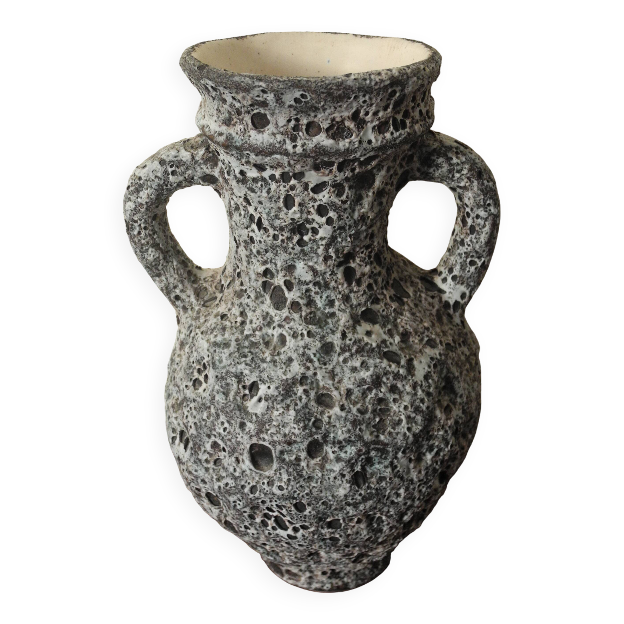 old ceramic vase Monnetier retro decor fat lava vintage design vase 60s
