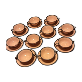 Service à bouillon / 10 tasses et soucoupes / Silver Lenox Ovington Bros