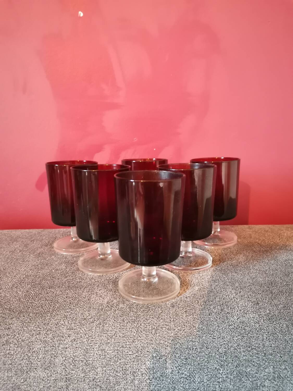 Luminarc red stemware