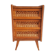 Chiffonnier bois et rotin restauré