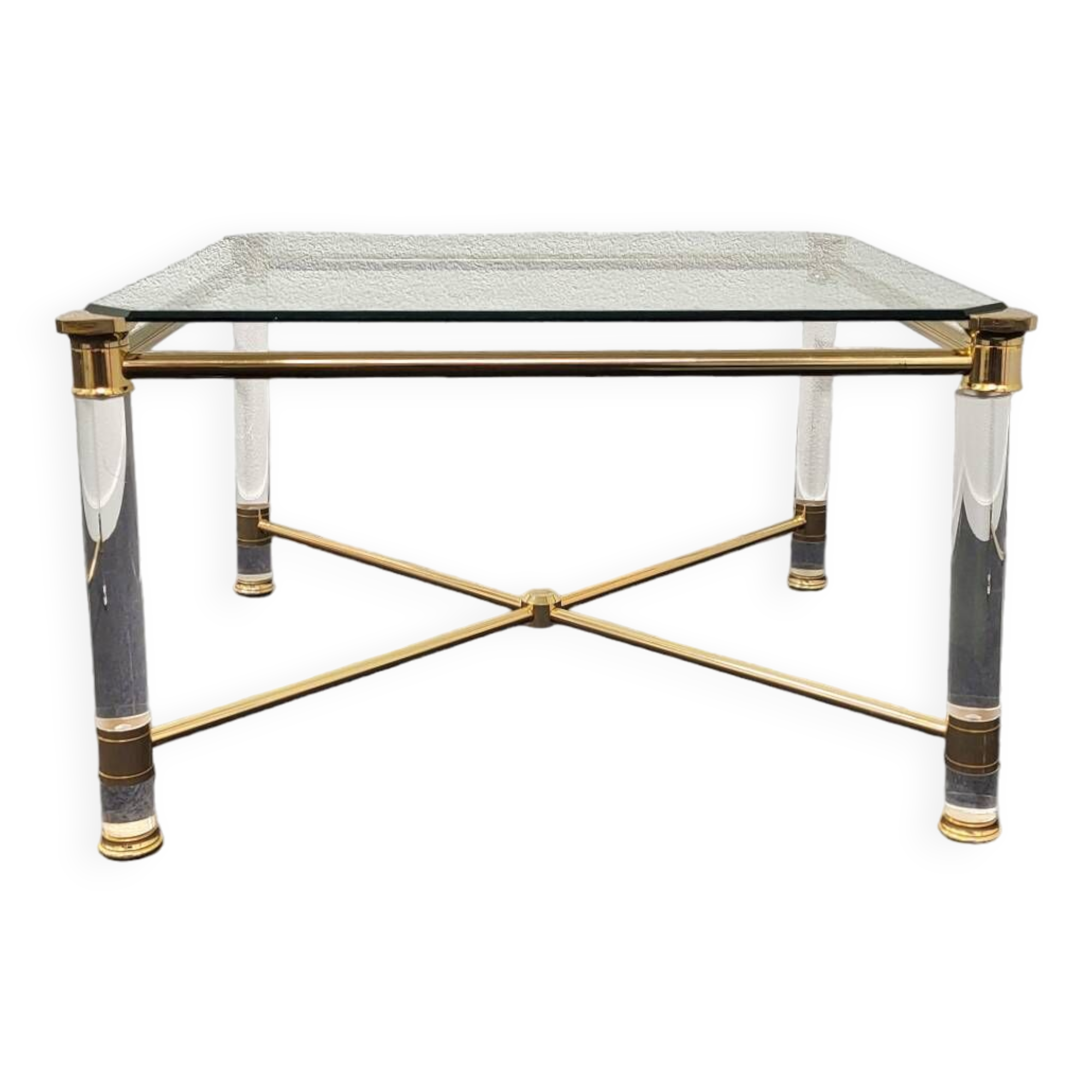 Hollywood Regency gold and perspex side or small coffee table