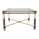 Hollywood Regency gold and perspex side or small coffee table