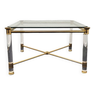 Hollywood Regency gold and perspex side or small coffee table