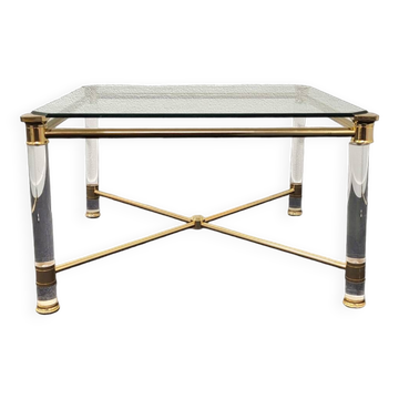 Hollywood Regency gold and perspex side or small coffee table