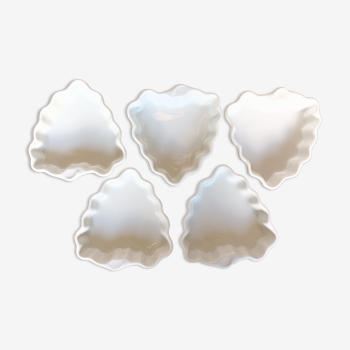 5 white porcelain ramekins - De Reussy - Grapes