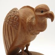 Unusual Pair of Vintage Hand-Carved Vulture on a Rock Wooden Bookends