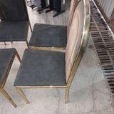 Set of 6 gilded brass chairs from the 1950s