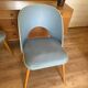 Vintage 1950s Chair Pair – Blue Faux Leather & Compass Legs (Guaric Style)