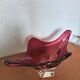 Murano art glass centrepiece bowl, ruby red, Italy, 1970s