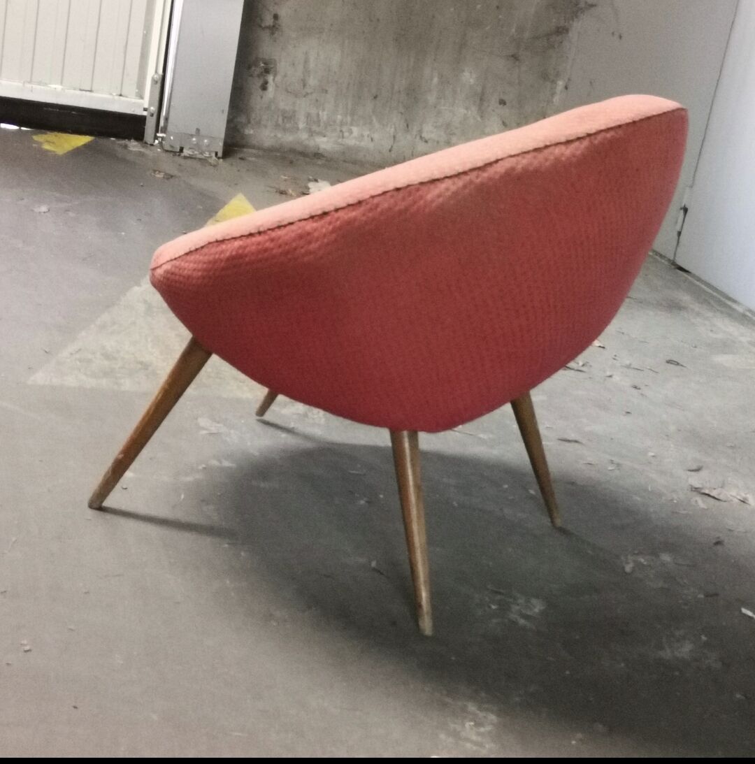 Fauteuil rond egg vintage années 50