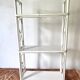 Vintage white lacquered rattan shelf