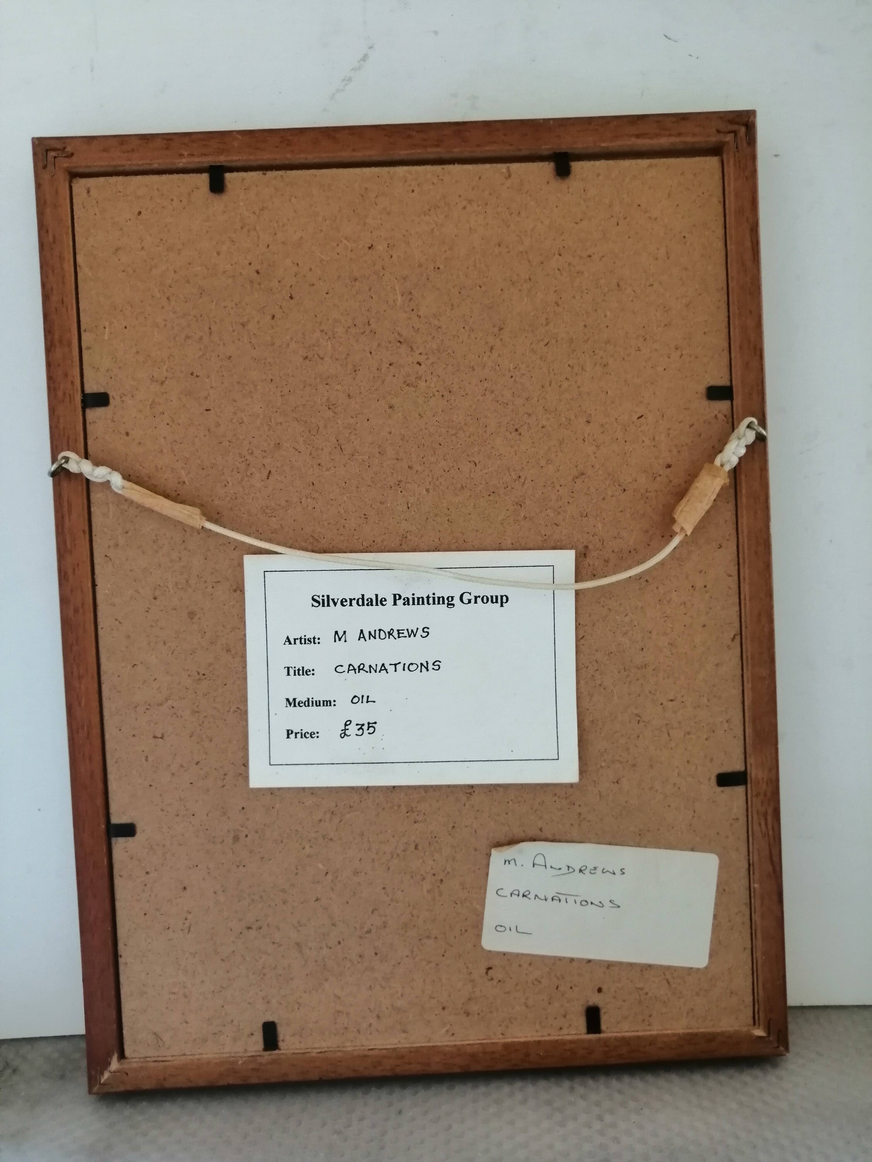 Still life with oil flowers on ancient panel