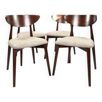Vintage dining chairs set of 4 herringbone pattern Lit
