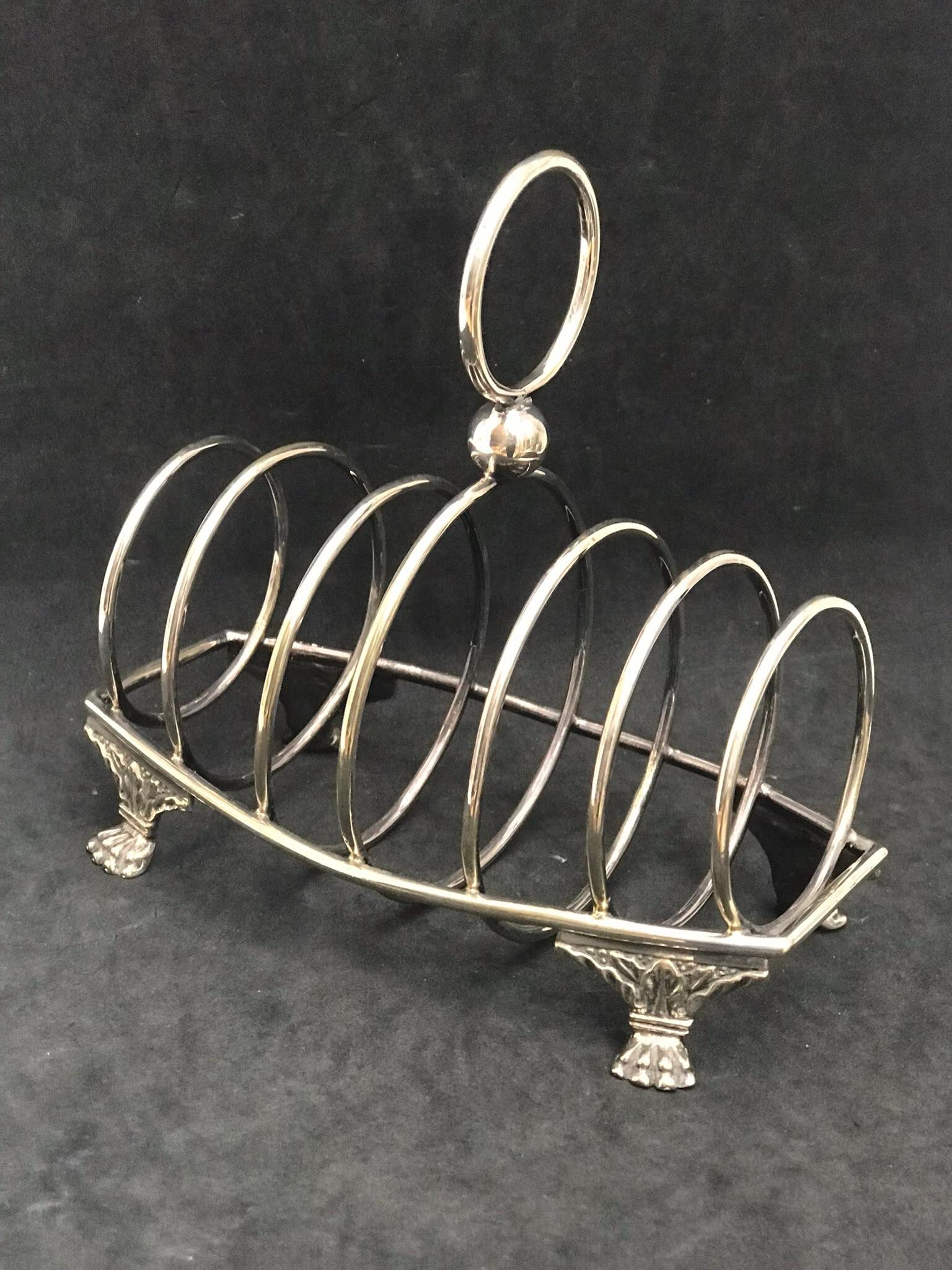 Victorian toast holder breakfast set 6 slices bread
