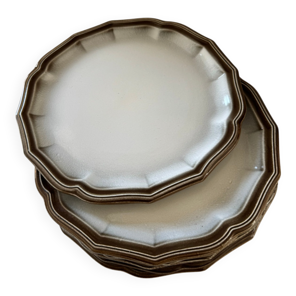 6 assiettes en porcelaine Inaltérable de Salins-les-Bains (Jura, Franc