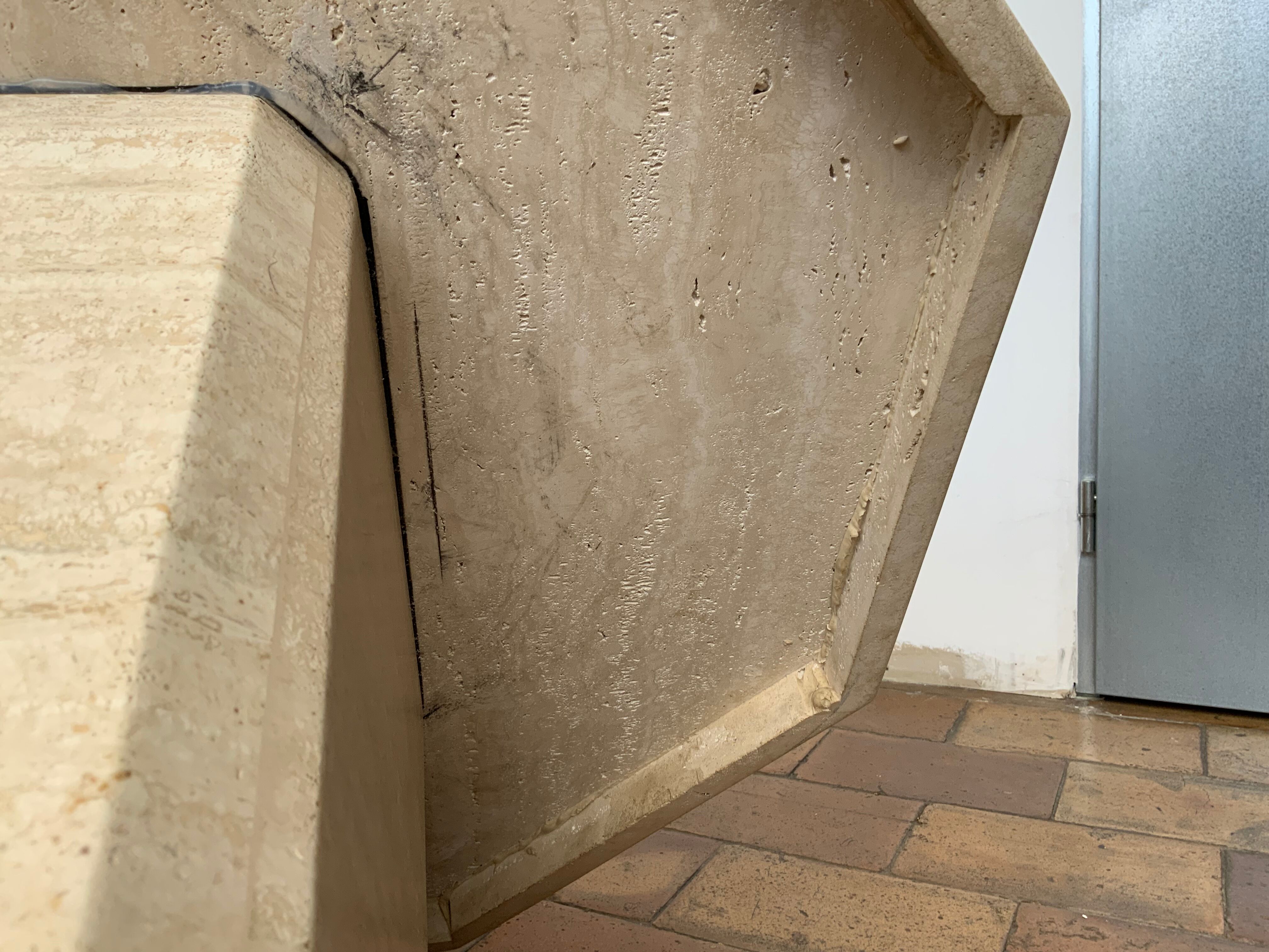 Travertine coffee table