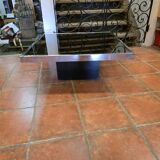Chrome coffee table with smoked mirror top