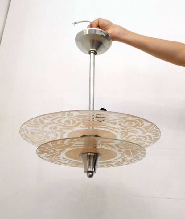Lustre Art Déco rose