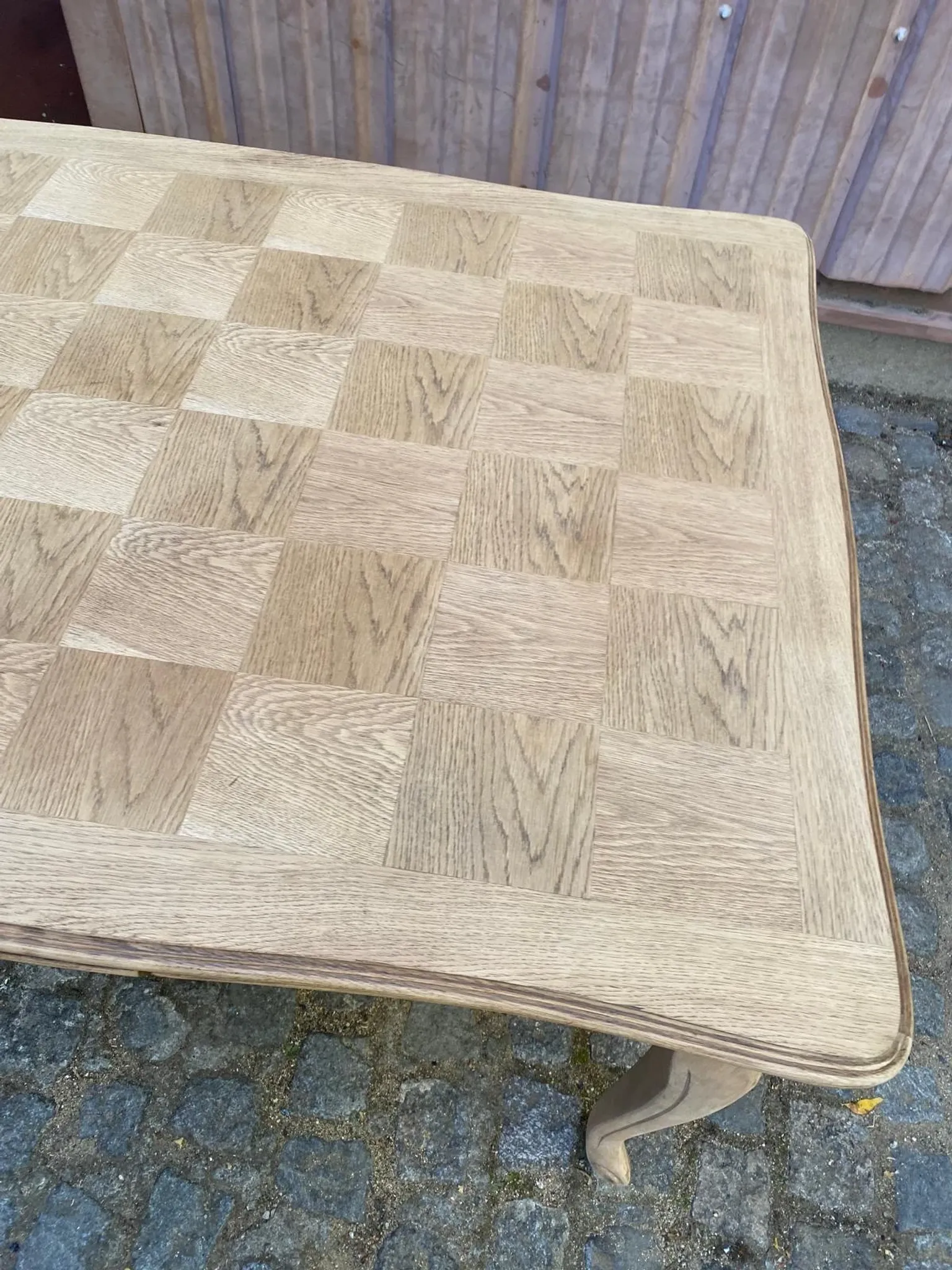 Table à manger Louis XV décapée en chêne massif 1970 215cm