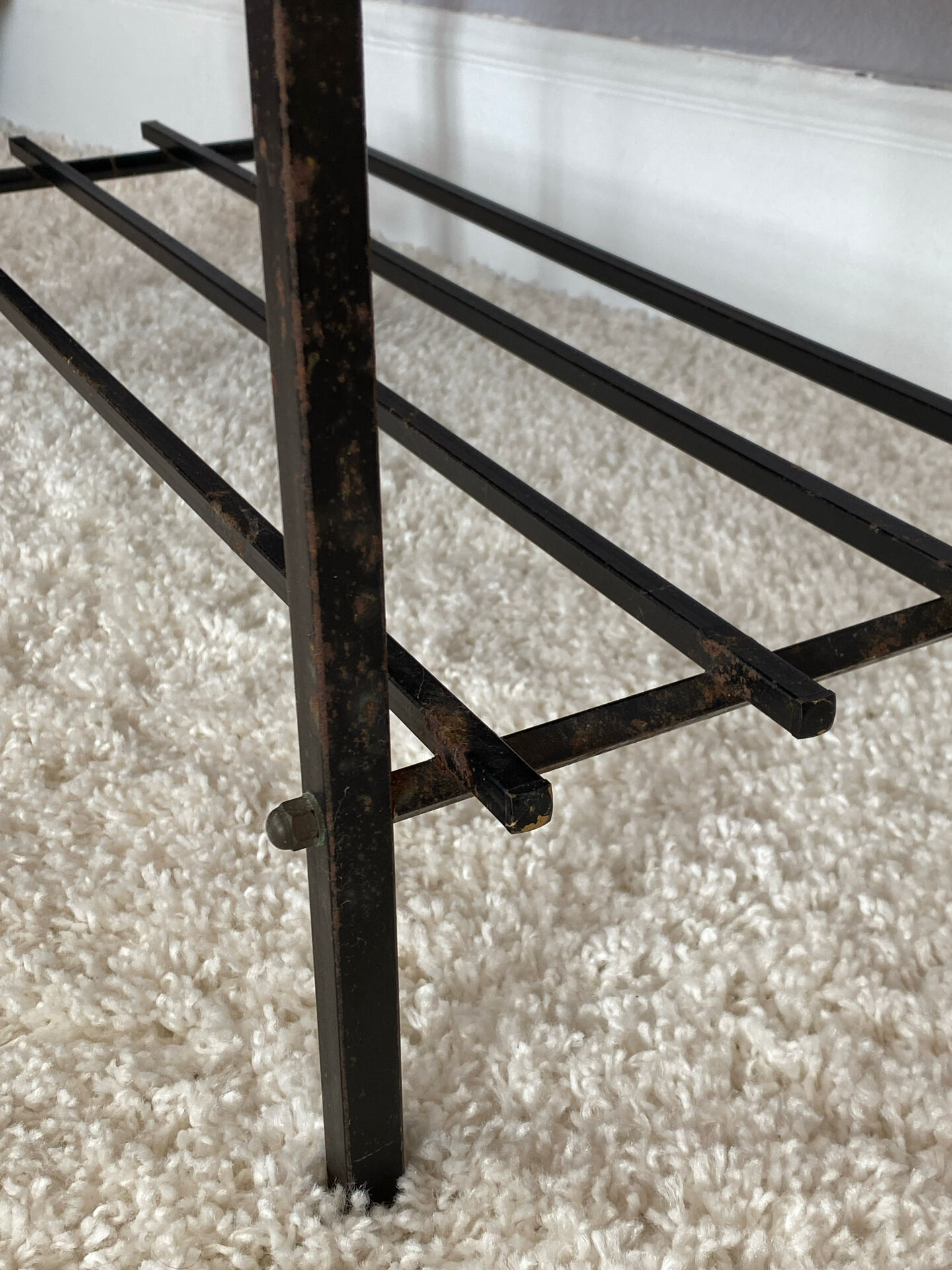 Vintage 50s design wood and metal coffee table