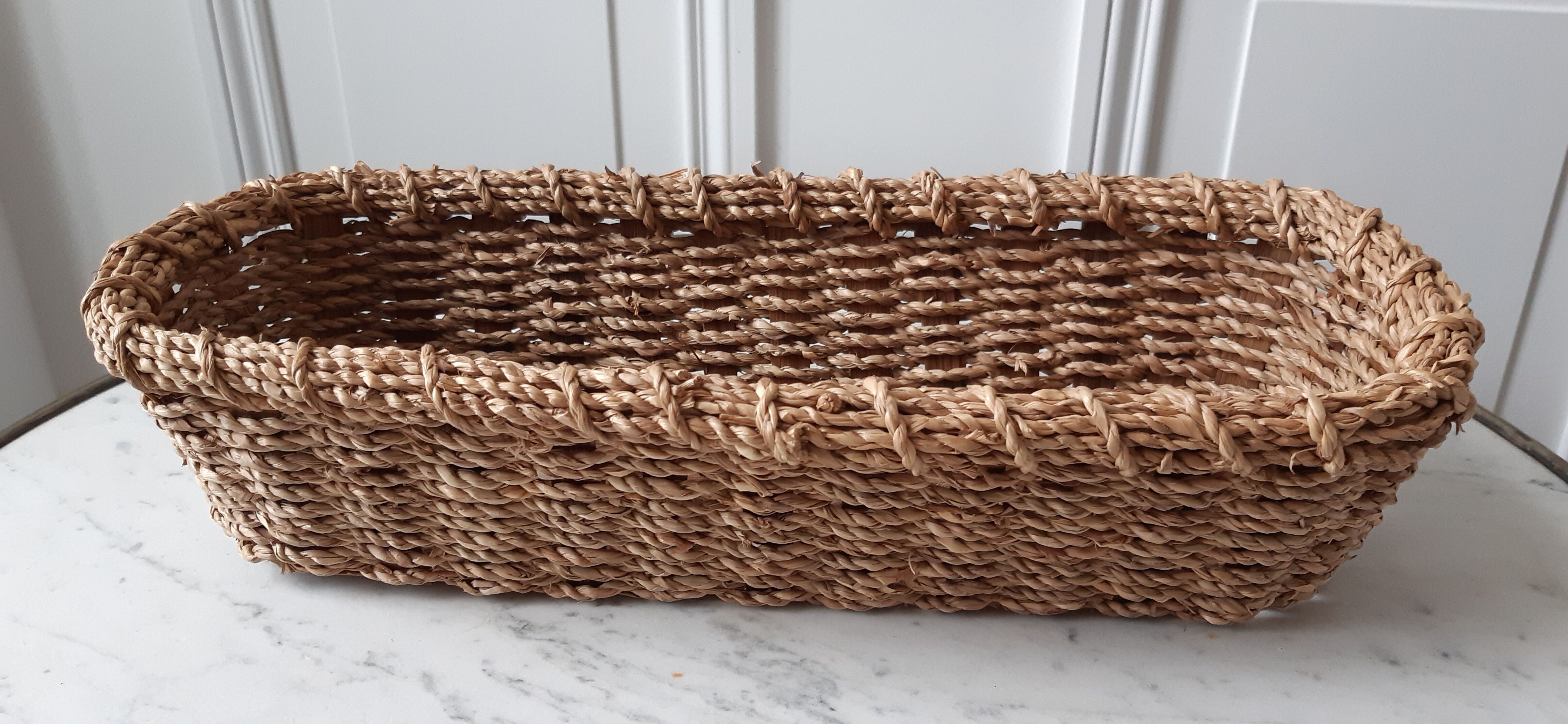 Wicker basket and sea rush 60s-70s