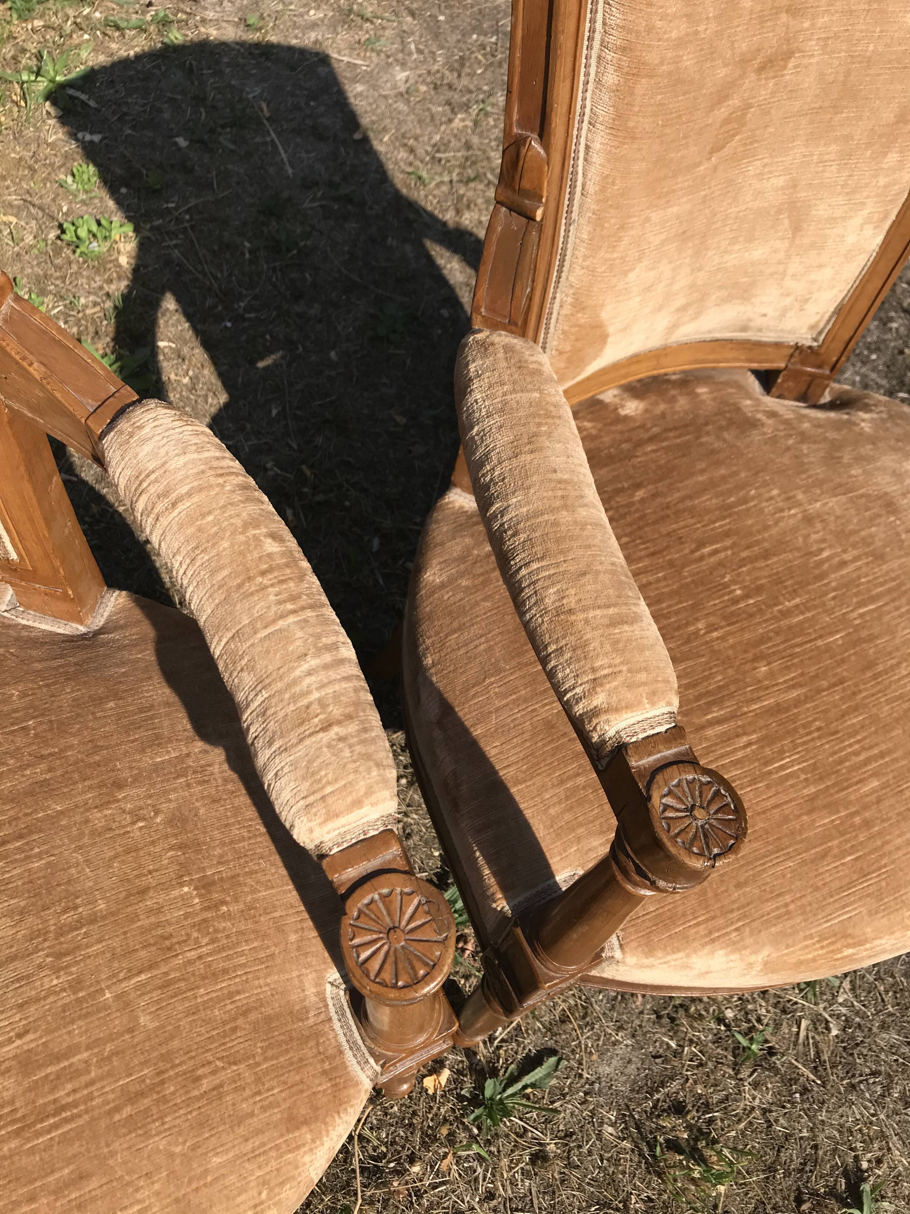 Empire era armchair pair