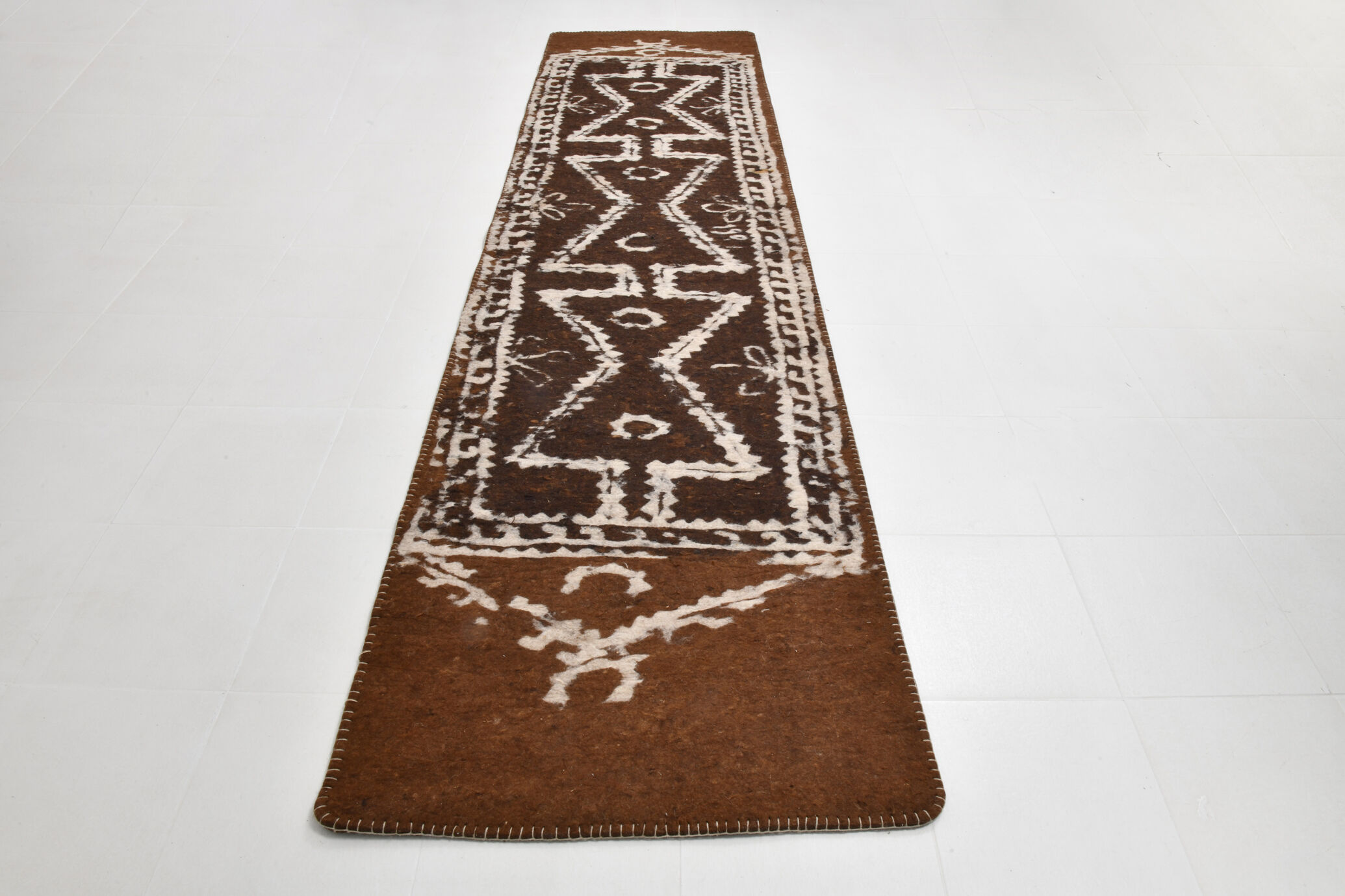 3x13 unique anatolian vintage runner rug,101x398cm