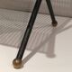 Black lacquered metal design magazine rack, perforated sheet and brass