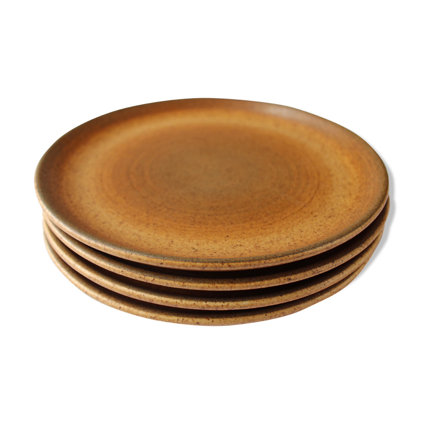 Ensemble de 4 grandes assiettes plates en grès vintage