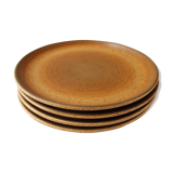 Set of 4 large dinner plates vintage stoneware