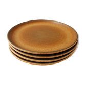 Ensemble de 4 grandes assiettes plates en grès vintage