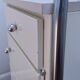 bedside table stainless steel lacquered metal 80s design