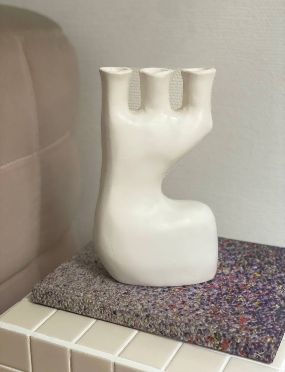 White sculpture vase minimalist bust ceramic white contemporary sculptural