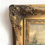 Framed marine painting