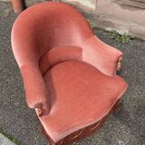 Fauteuil crapaud velours vintage