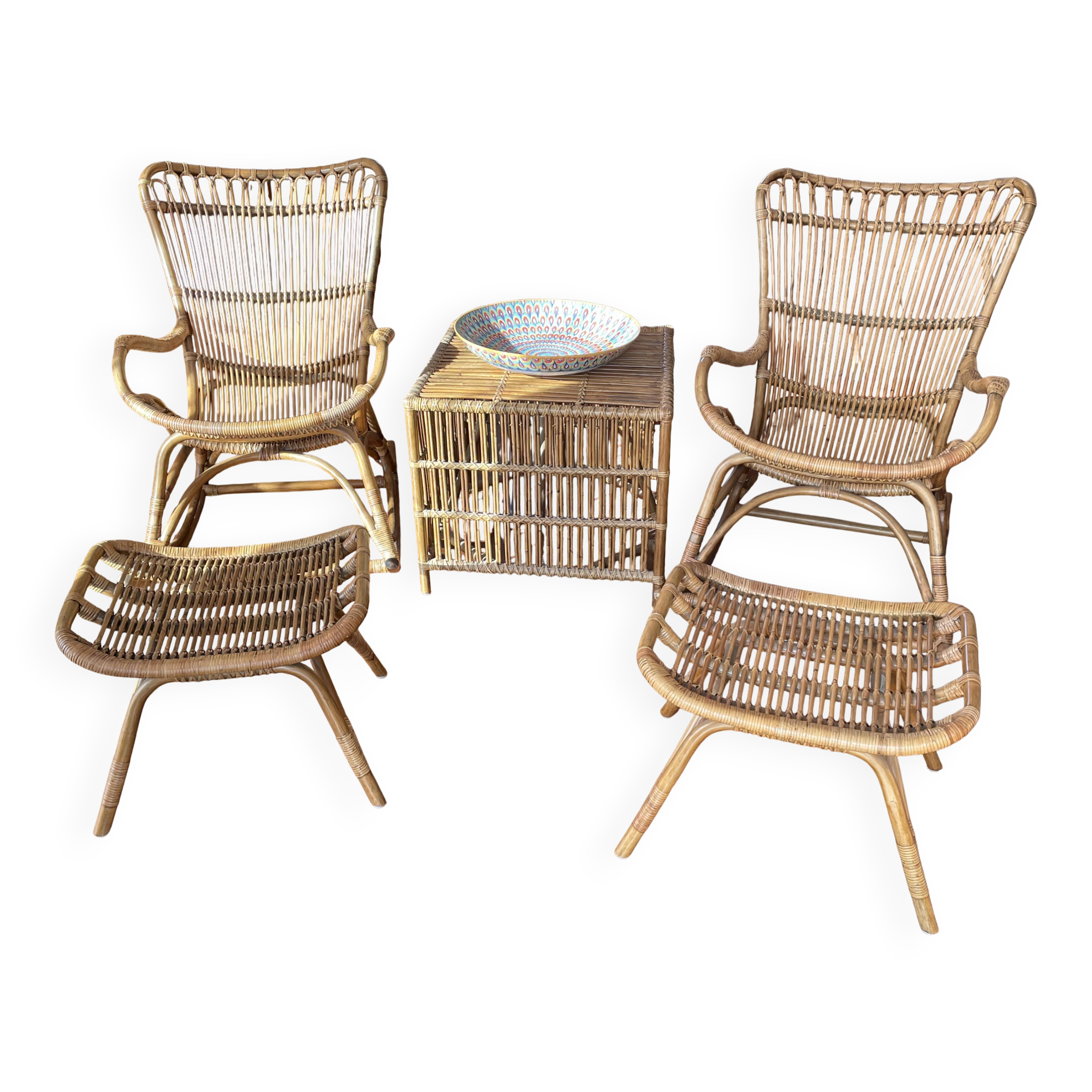 Rocking Chair, footrest, coffee table Sika Design Original