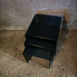 3 nesting coffee tables in smoked glass