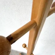 Modernist coat rack in solid pine, 1970s