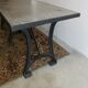 Table cast foot and zinc tray