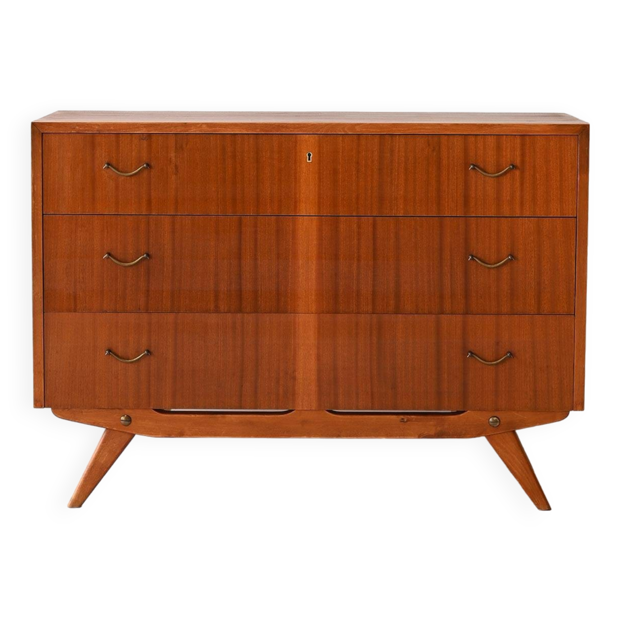 Scandinavian chest of drawers with metal handles