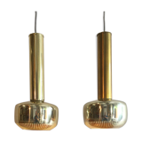 Pair of Guldpendel hanging lamps by Vilhelm Lauritzen for Louis Poulsen, Danish 1960s