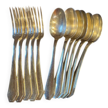 Set of 11 antique place settings – Saglier Frères & Cie, silversmiths in Paris