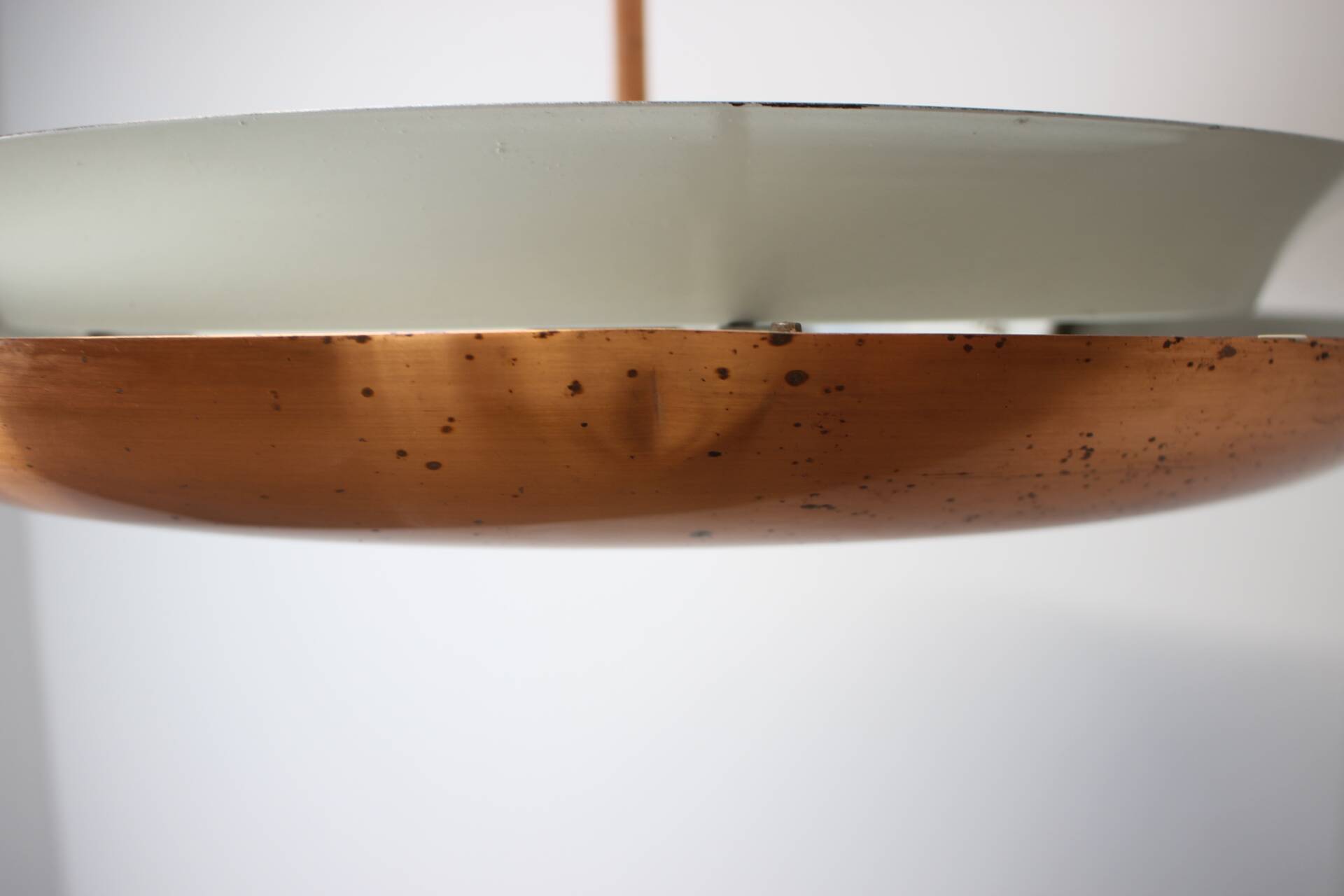 Bauhaus Copper Chandelier UFO by Josef Hurka, Czechoslovakia, 1930s