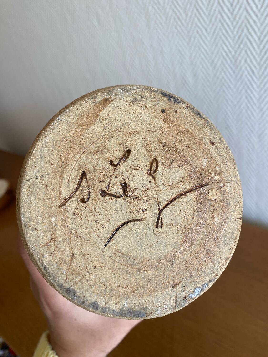 Stoneware carafe design signed