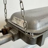 Grey Industrial Hanging Tube Light from Polam Gdansk, 1970s