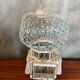 Old Bird Cage Hot Air Balloon Wood + Metal White Blue Vintage Deco