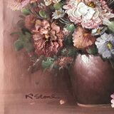 Oil on canvas bouquet of flowers