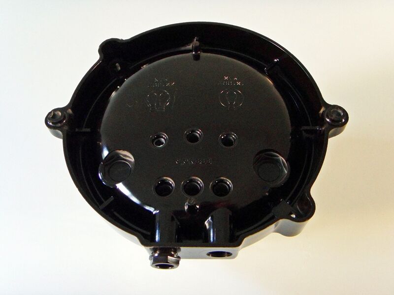 Ceiling lamp in Bakelite and glass.