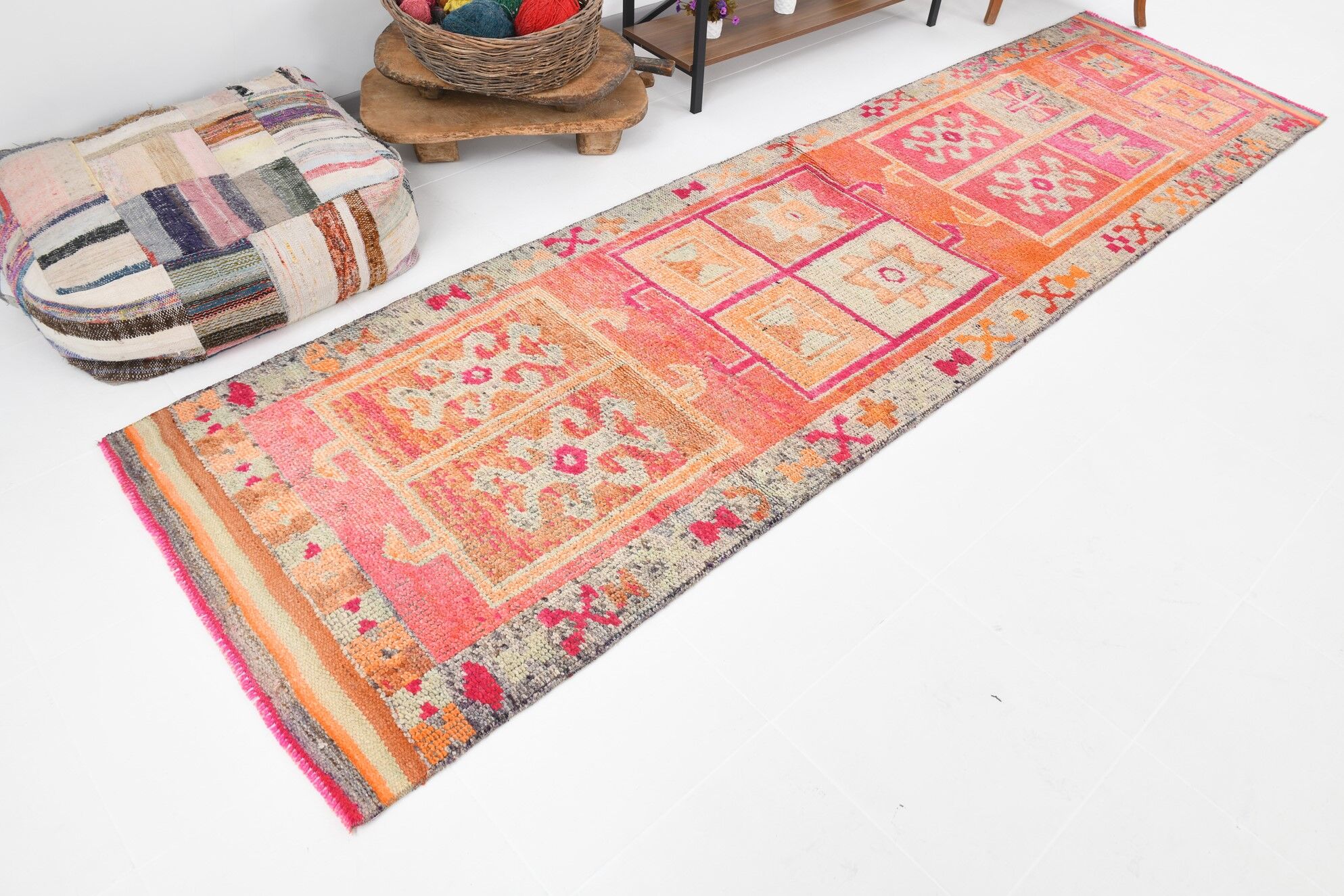 3x12 Herki Vintage Runner Rug, 98x356Cm