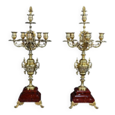 Paire d’importants Candélabres en Bronze, goût Renaissance – 1920